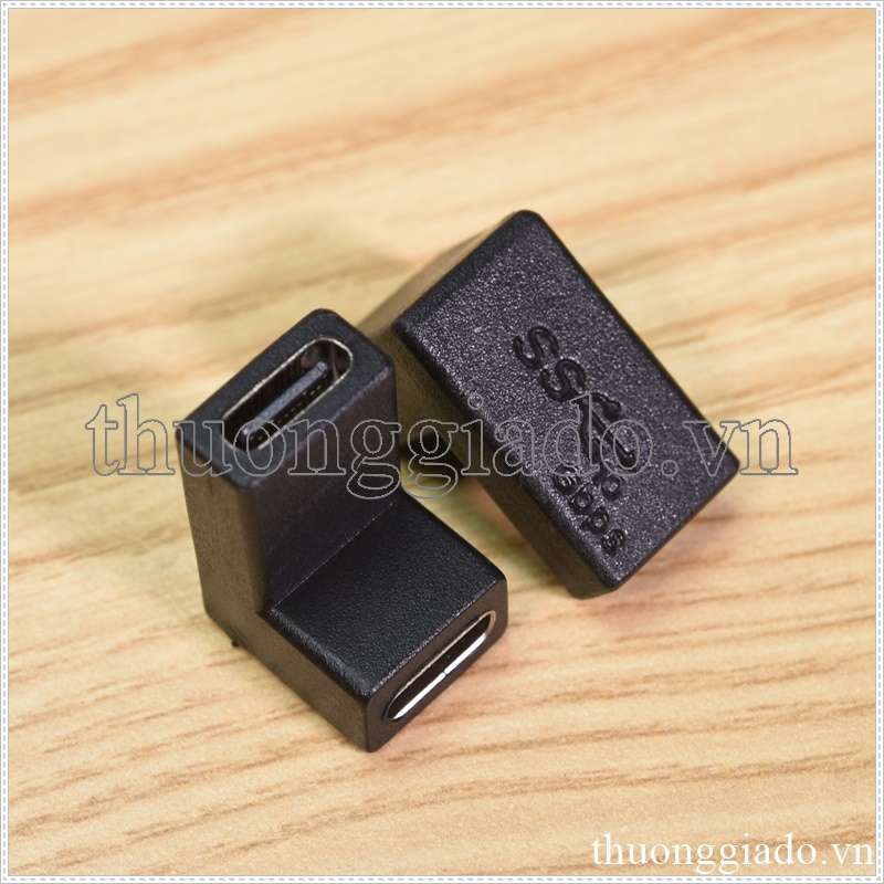 Đầu nối Type C 3.1 (2 đầu cái, gập góc vuông 90 độ theo chiều ngang)
