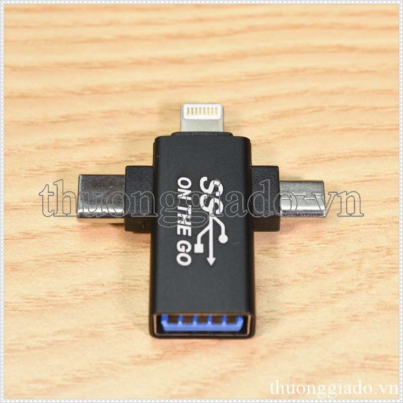 Đầu OTG đa năng 3 in 1 (type c, micro usb, lightning)