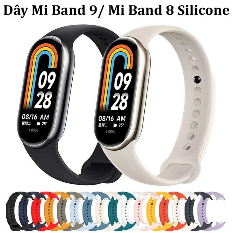 Dây đeo thay thế Mi Band 9/ Mi Band 8 Silicone khóa bấm