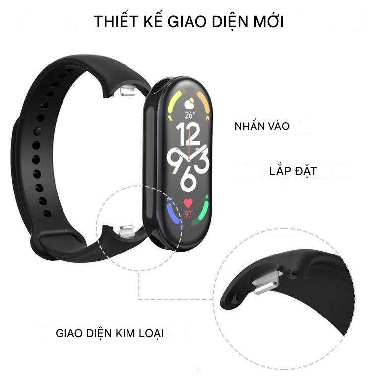 Dây đeo thay thế Mi Band 9/ Mi Band 8 Silicone khóa bấm