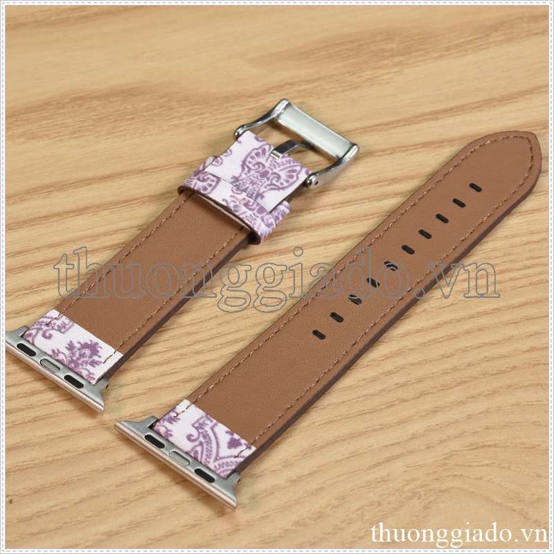 Dây đồng hồ Apple Watch 38mm/ 40mm/ 41mm/ 42mm/ 44mm/ 45mm (chất liệu da, họa tiết Celine) series 1 đến series 7