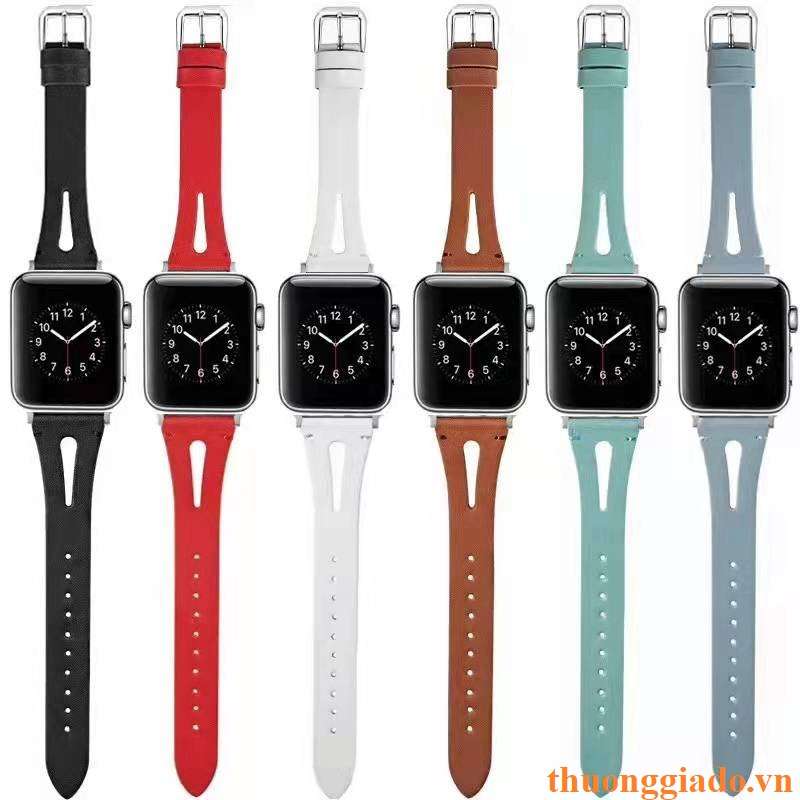 Dây đồng hồ Apple Watch 38mm/ 40mm/ 41mm/ 42mm/ 44mm/ 45mm (chất liệu da bò, họa tiết giọt nước) series 1 đến series 7