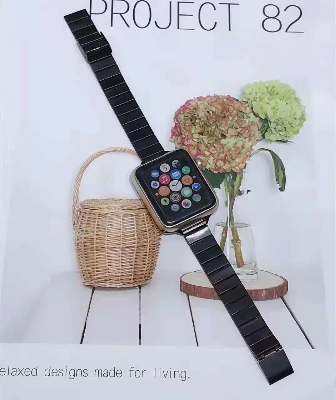 Dây đồng hồ Apple Watch 38mm/ 40mm/ 41mm/ 42mm/ 44mm/ 45mm (chất liệu hợp kim, một hàng mắt) series 1 đến series 7