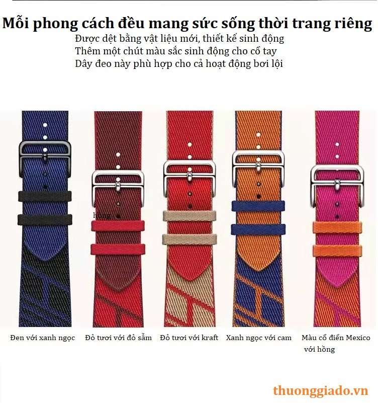 Dây đồng hồ Apple Watch 38mm/ 40mm/ 41mm/ 42mm/ 44mm/ 45mm (chất liệu vải dệt, phong cách thổ cẩm) series 1 đến series 7