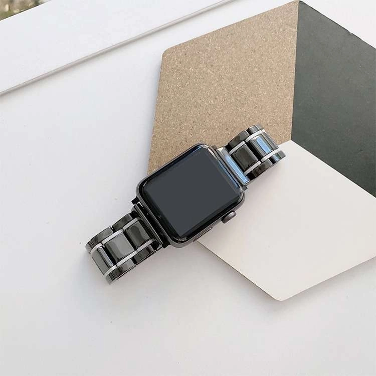 Dây đồng hồ Apple Watch gốm sứ đan xen điểm nhấn ánh kim