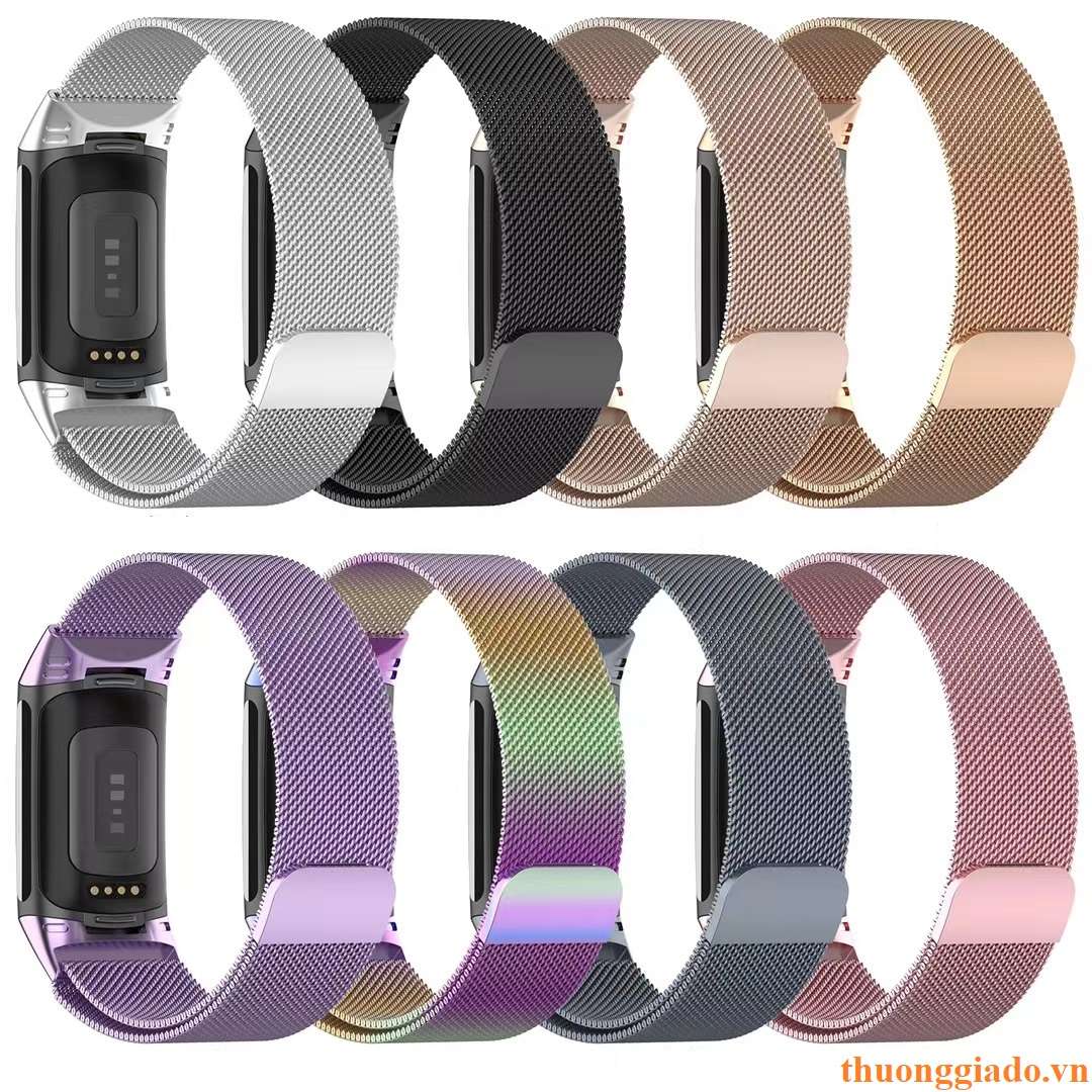 Dây đồng hồ Fitbit Charge 5 (chất liệu hợp kim, mắt lưới nhỏ)