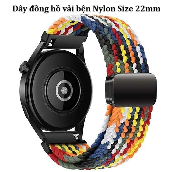 Dây đồng hồ vải bện Nylon size 22mm