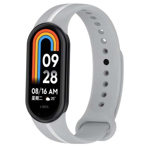 Dây đồng hồ Xiaomi Band 9/ Mi Band 8 (silicone, kẻ sọc giữa)