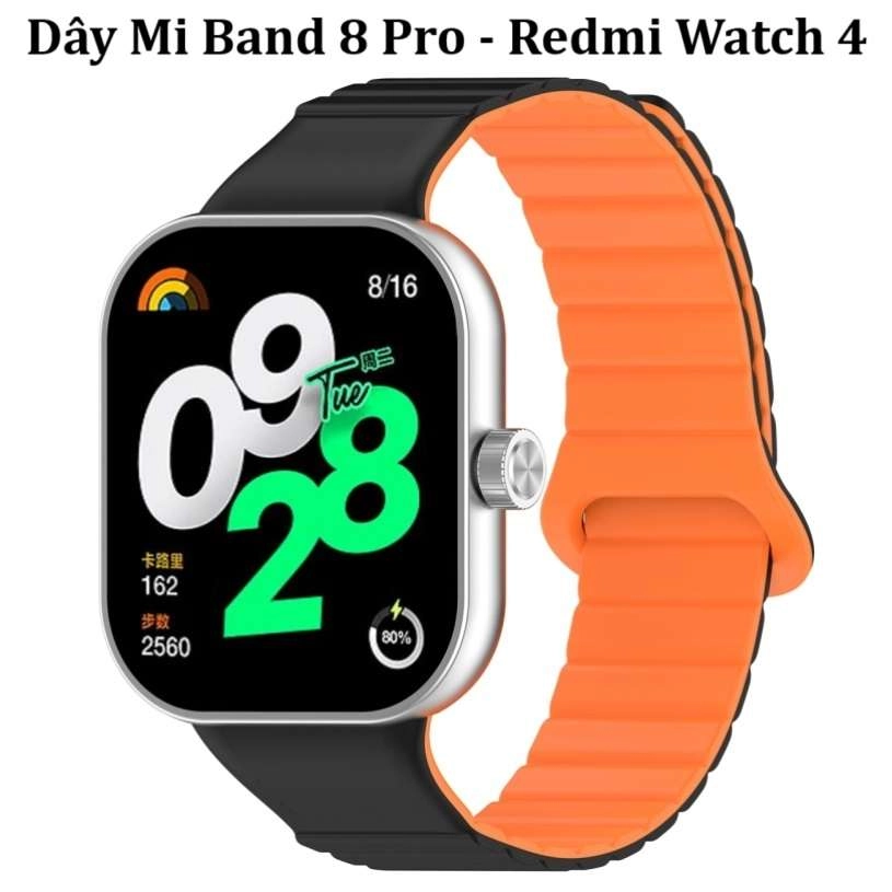 Dây MiBand 8 Pro cao su non khóa hít từ tính chìm trong 