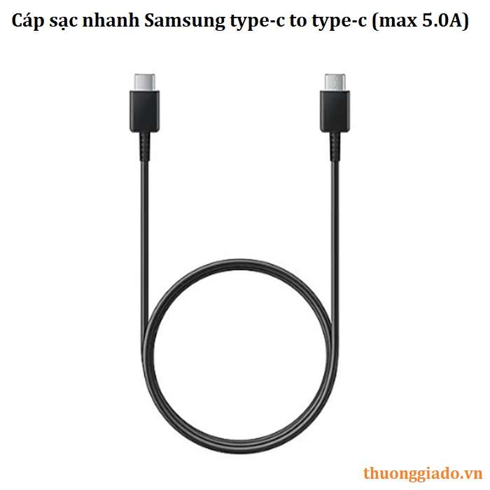 Cáp sạc 2 đầu usb-c dùng cho củ sạc nhanh Samsung 45W (hỗ trợ dòng tối đa 5A)