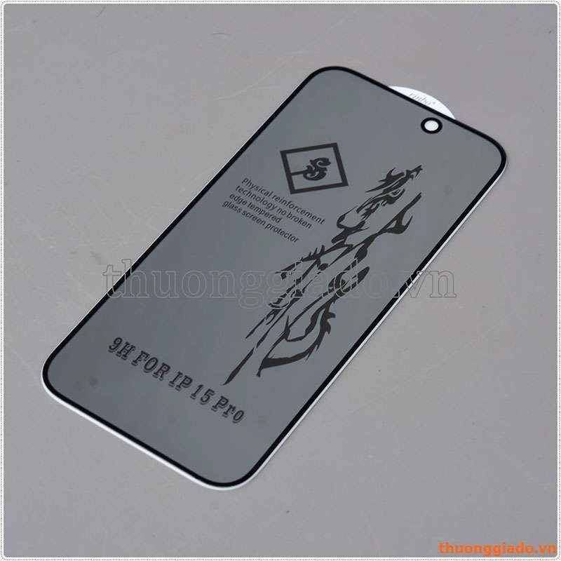 Miếng dán kính cường lực chống nhìn trộm iPhone 15 hiệu Rinbo