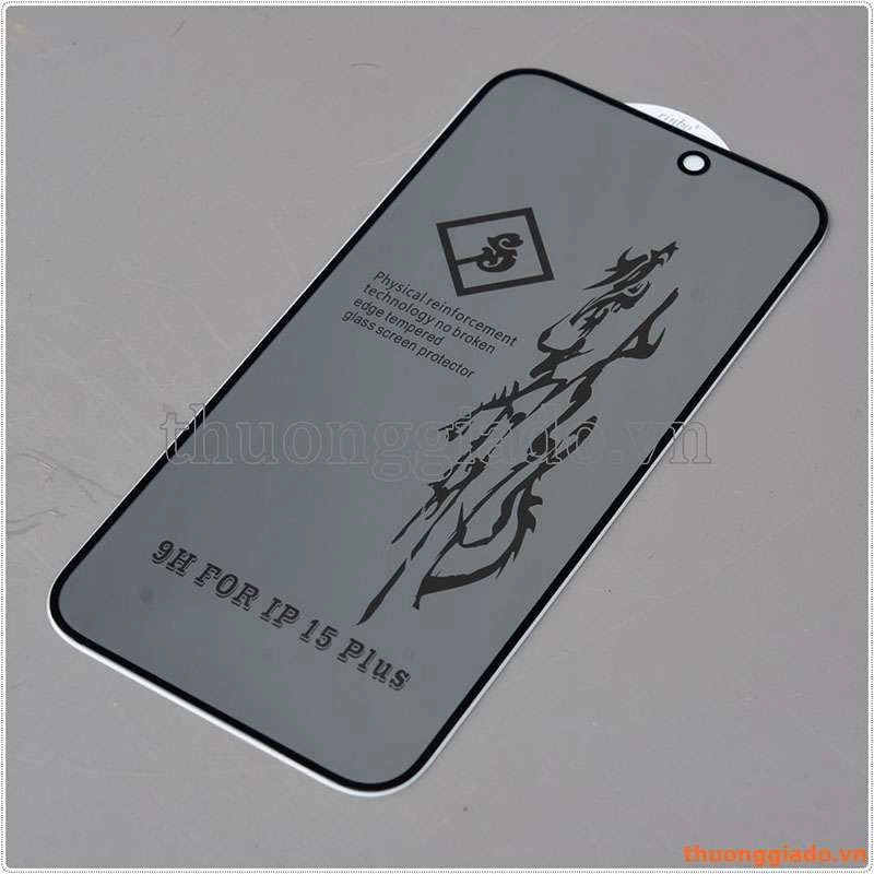 Miếng dán kính cường lực chống nhìn trộm iPhone 15 Plus hiệu Rinbo