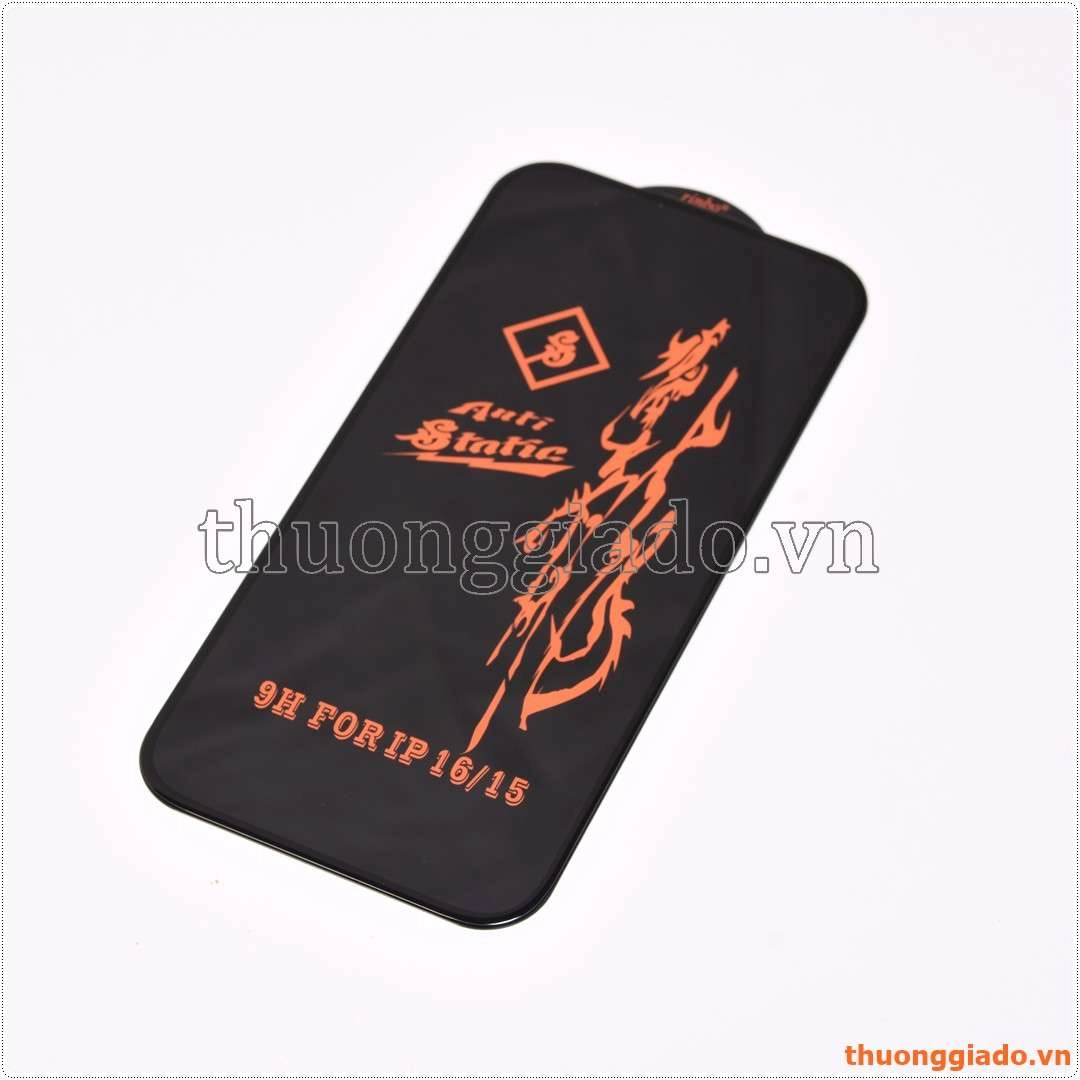 Miếng dán kính cường lực iPhone 16 Pro Max, iPhone 16 Pro, iPhone 16 Plus, iPhone 16 (hiệu Rinbo, trong suốt, full màn, 9H)