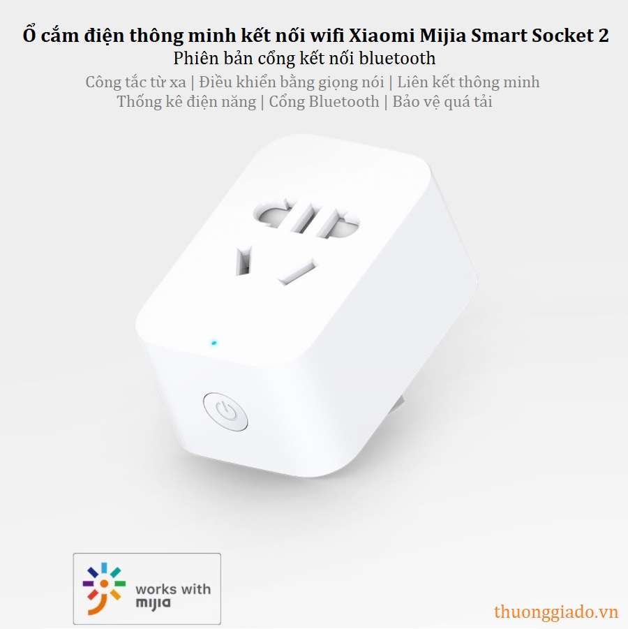 Ổ cắm điện thông minh kết nối wifi Xiaomi Mijia Smart Socket 2 (phiên bản cổng kết nối bluetooth)