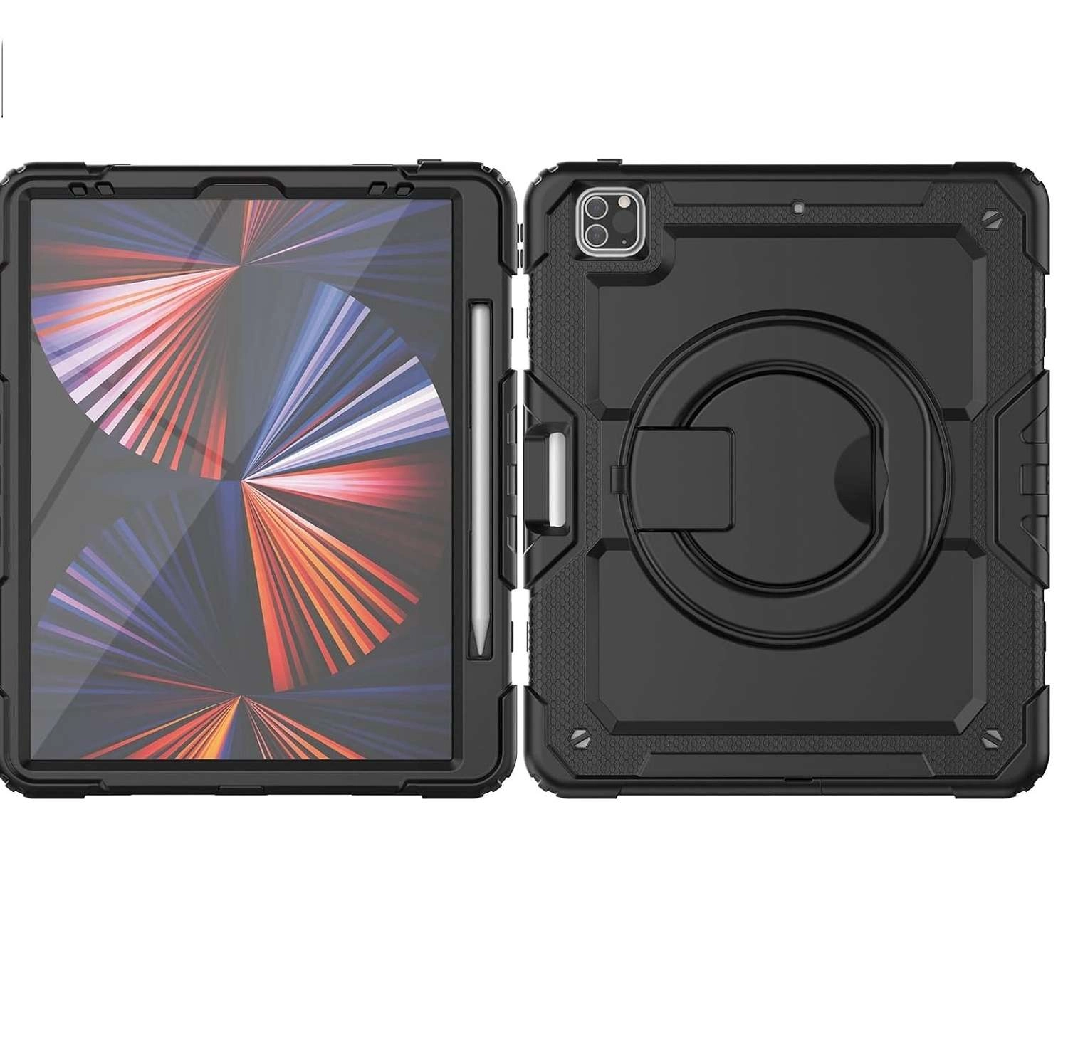 Ốp lưng chống sốc iPad Pro 12.9 2018/ 2020/ 2021/ 2022 (3 lớp bảo vệ siêu bền, tay cầm xoay 360 độ