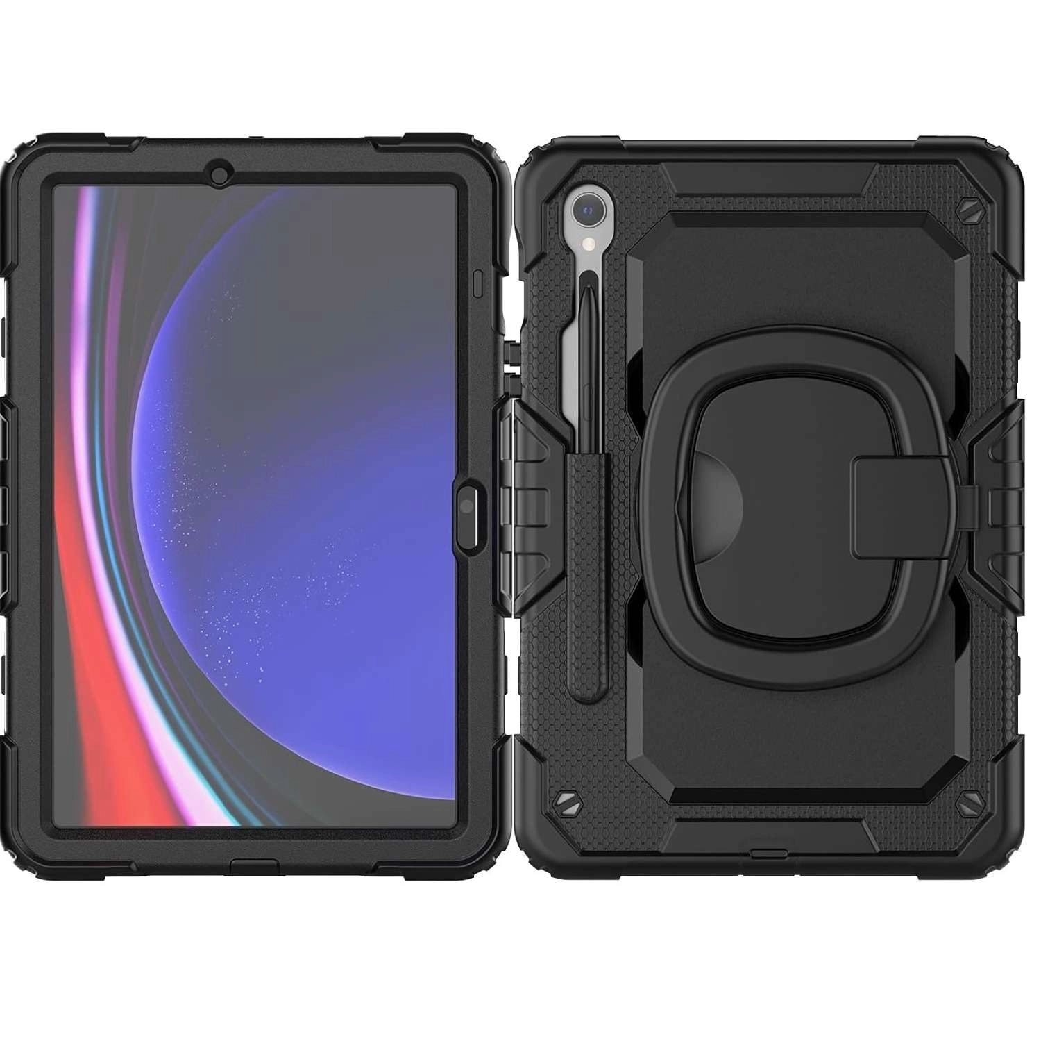 Ốp lưng chống sốc Samsung Tab S9/ Tab S9 FE (3 lớp bảo vệ siêu bền, tay cầm xoay 360 độ