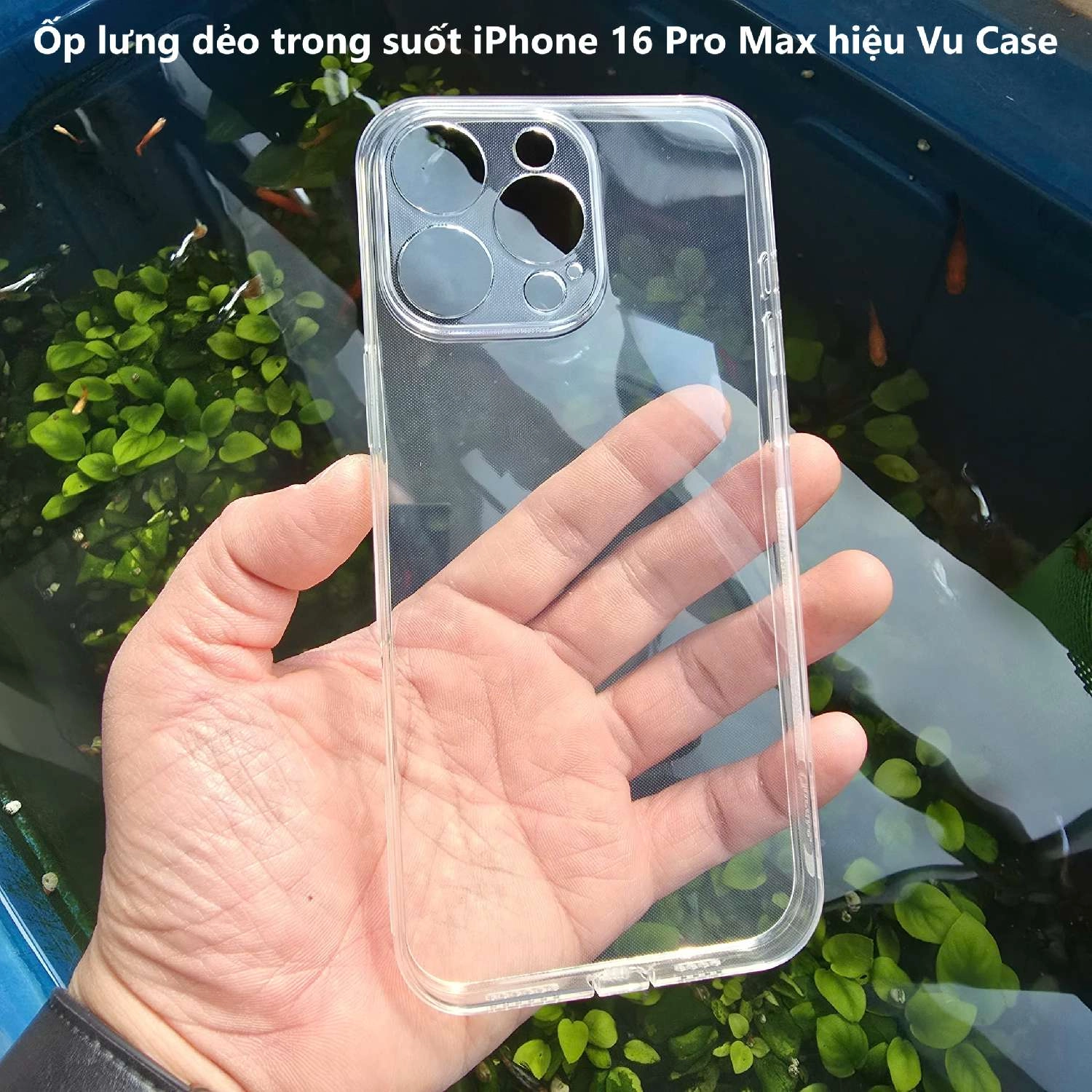 ốp lưng dẻo trong suốt iPhone 16 Pro Max hiệu Vu Case