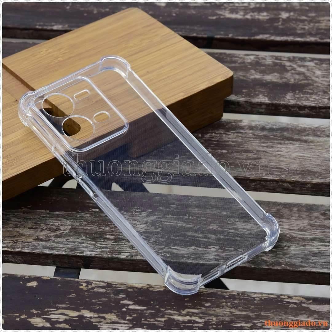 Ốp lưng dẻo trong suốt Vivo V25 (5G), tăng cường chống sốc 4 góc