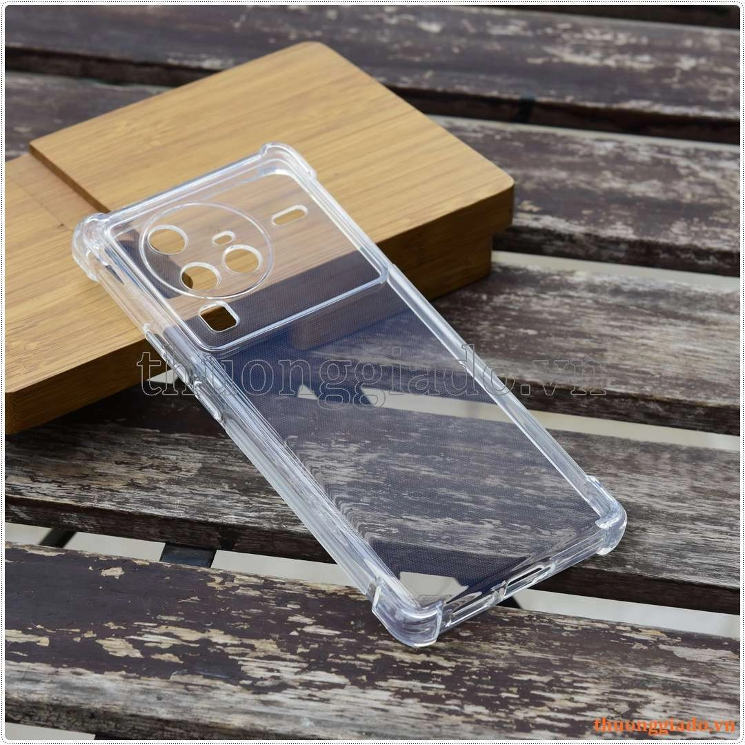 Ốp lưng dẻo trong suốt Vivo X80 Pro, tăng cường chống sốc 4 góc