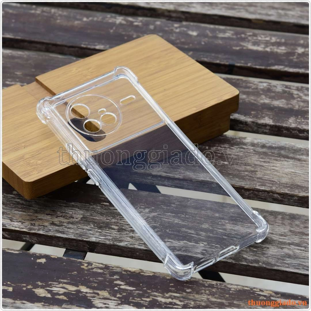 Ốp lưng dẻo trong suốt Vivo X80, tăng cường chống sốc 4 góc