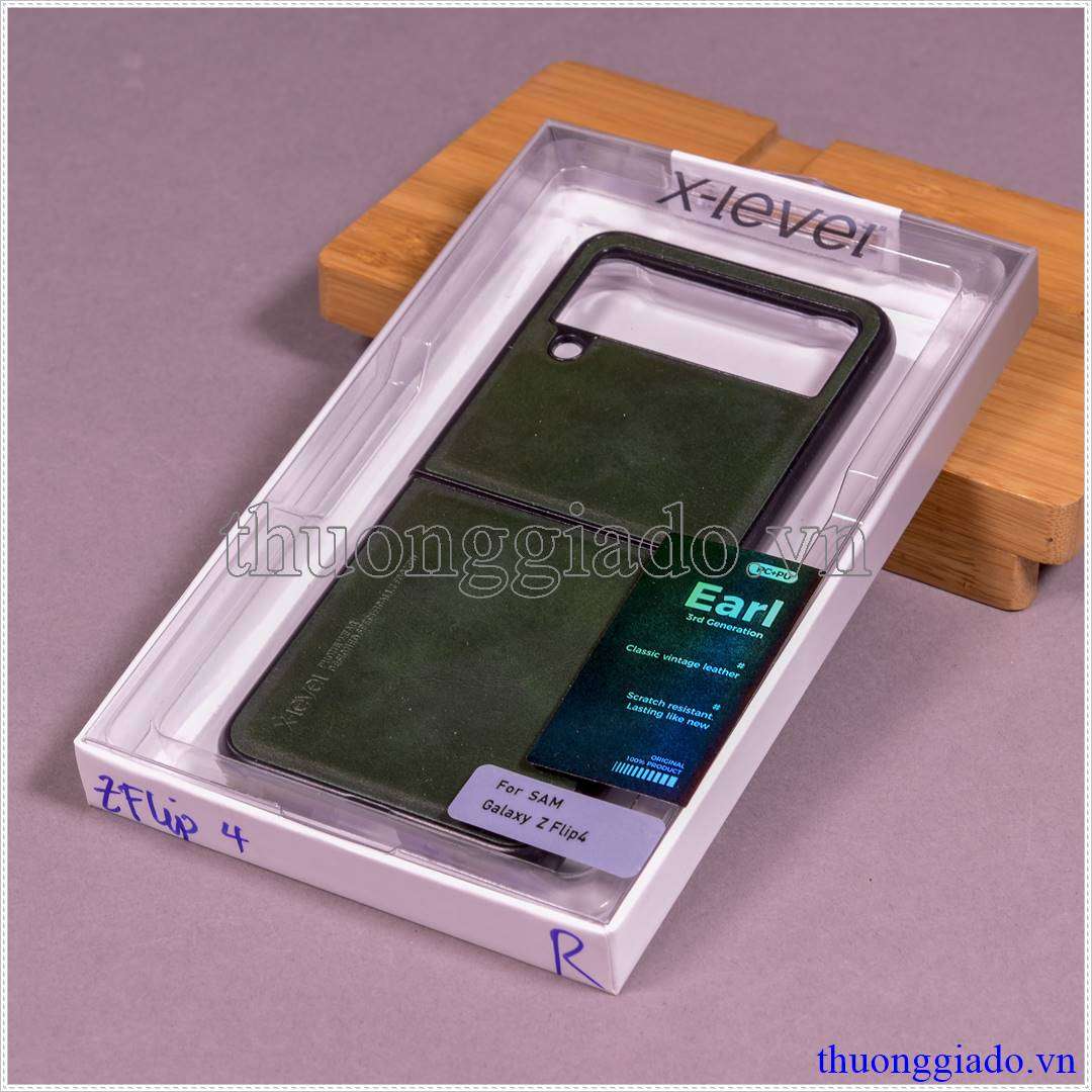 Ốp lưng Samsung Galaxy Z Flip 4 (Ốp giả da, hiệu X Level)