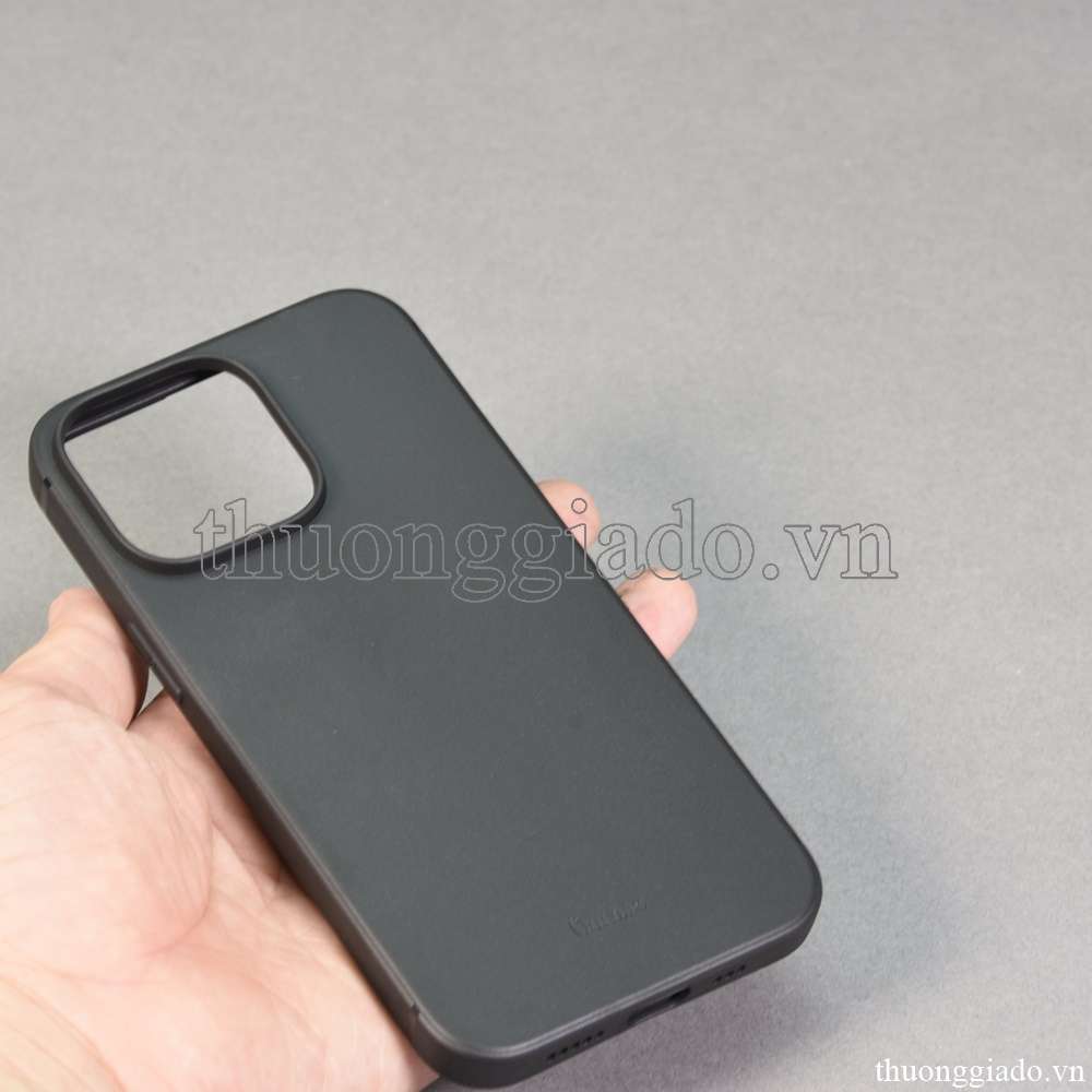 Ốp lưng silicone iPhone 13 Pro ốp dẻo màu đen hiệu Vu case