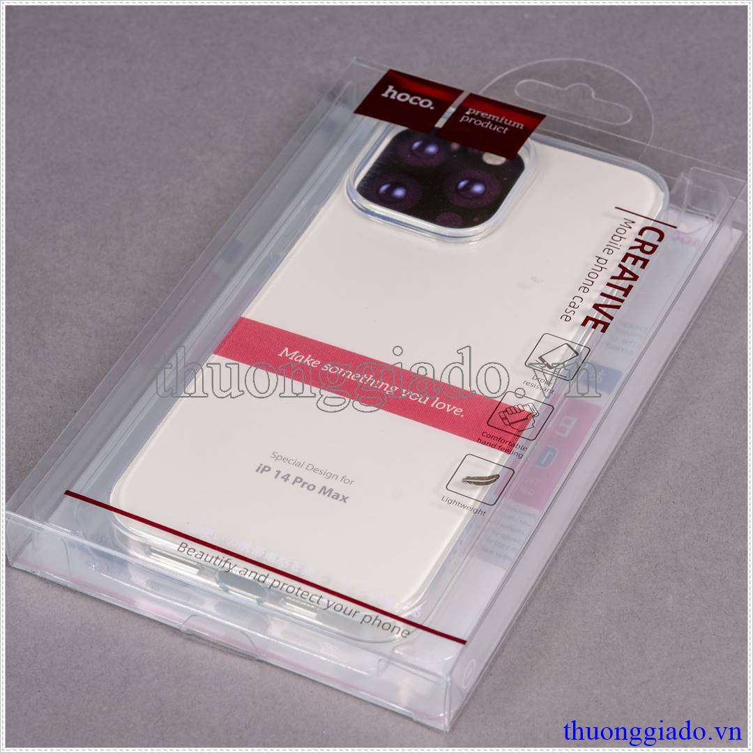 Ốp lưng silicone iPhone 14 Pro Max màu trong suốt hiệu HOCO
