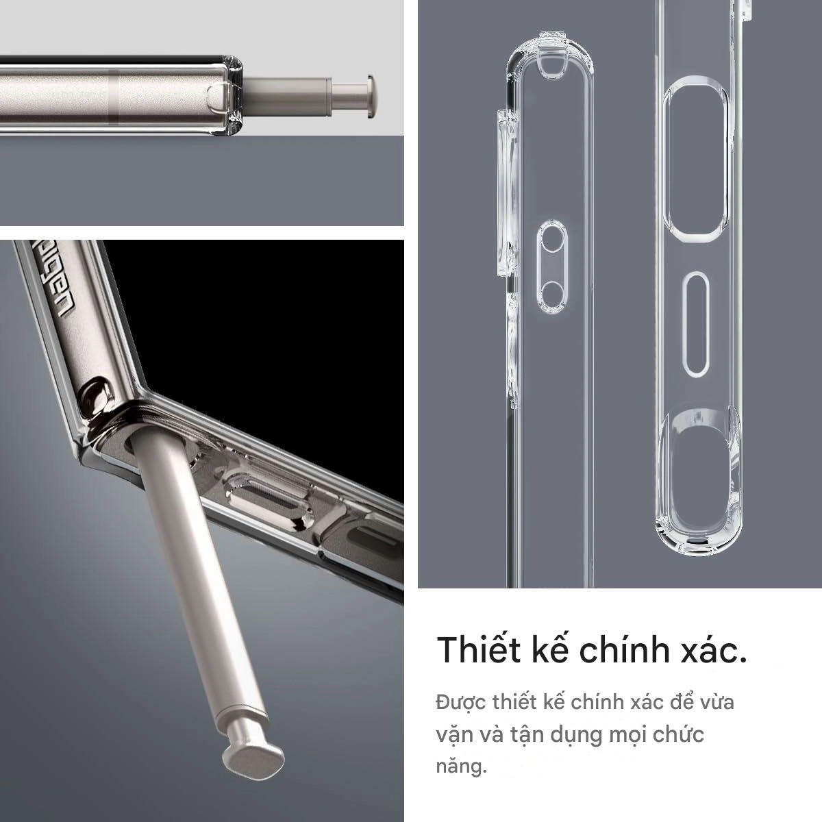 Ốp lưng silicone trong suốt Samsung Galaxy S24 Ultra Spigen Crystal Flex