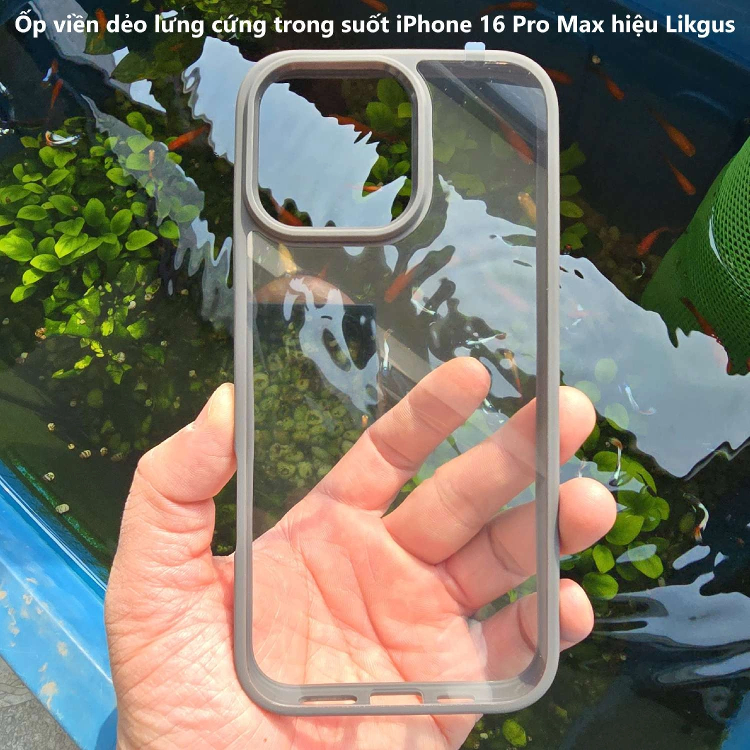 Ốp viền dẻo lưng cứng trong suốt iPhone 16 Pro Max