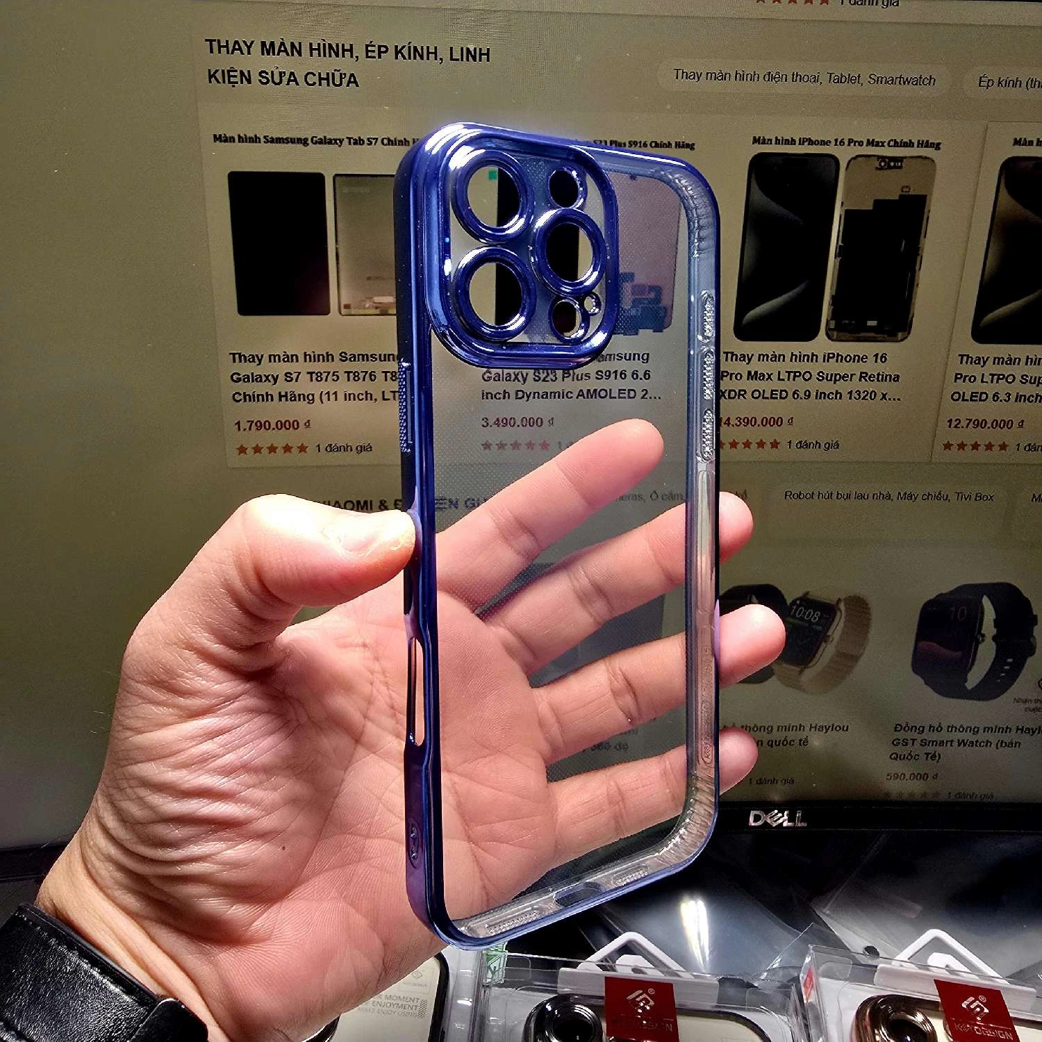 Ốp viền màu lưng trong suốt bảo vệ camera iPhone