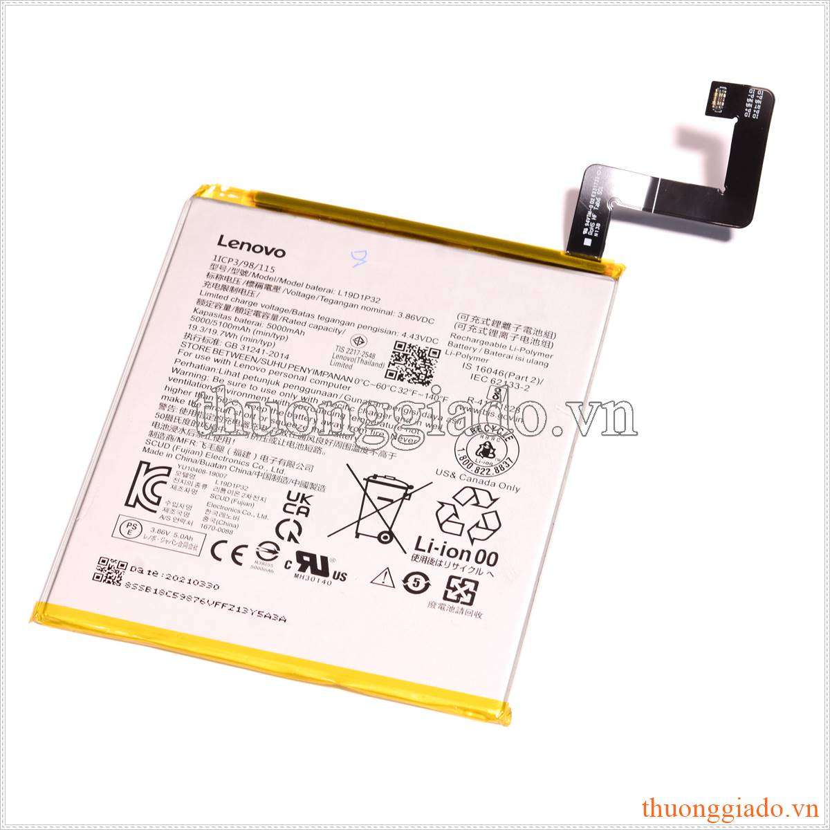 Pin Lenovo Tab M10 pin Li-Polymer 5100mAh L19D1P32