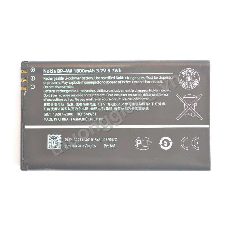 Pin Nokia BP-4W ORIGINAL BATTERY, Lumia 810, Lumia 822