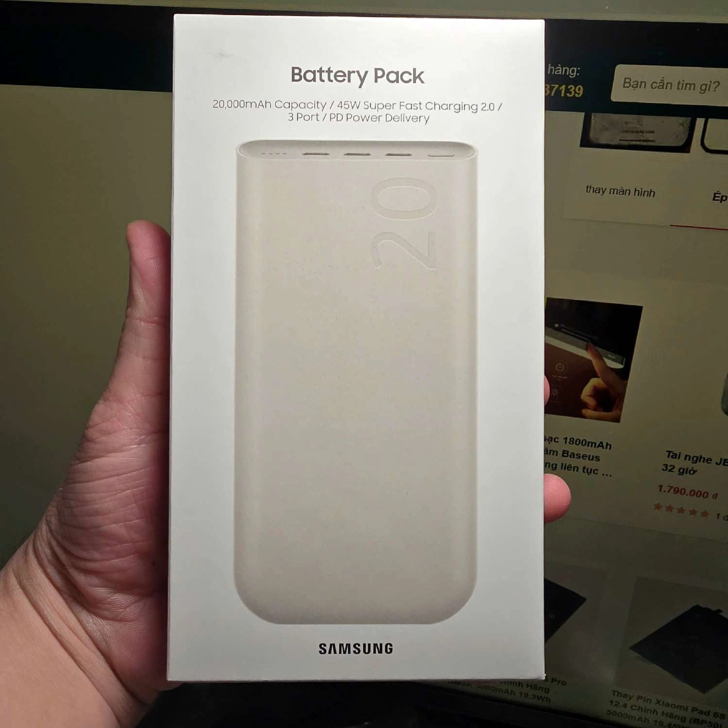 Pin sạc dự phòng 20000mAh Type C PD 45W Samsung EB-P4520	