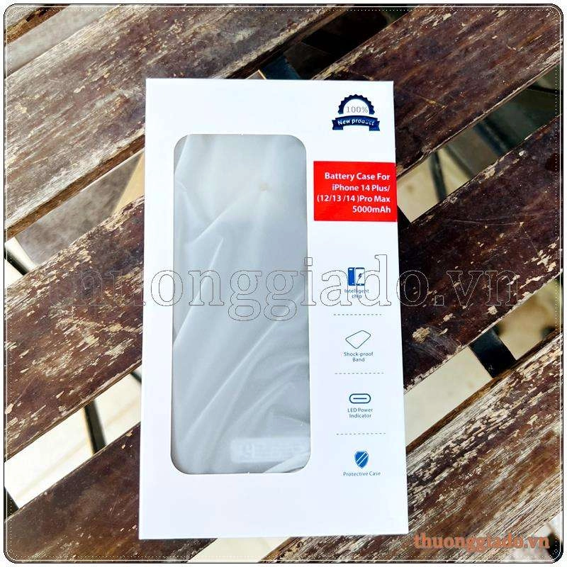 Pin sạc dự phòng kiêm ốp lưng iPhone 14 Pro Max, iPhone 14 Plus, iPhone 13 Pro Max, iPhone 12 Pro Max (5000mAh, 18.5Wh)