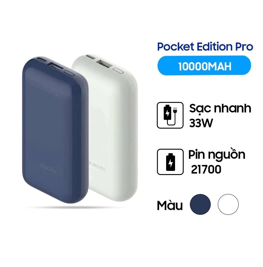 Pin sạc dự phòng Xiaomi 10000mAh Power Bank Pocket Edition Pro,  sạc nhanh 33W (PB1030ZM)