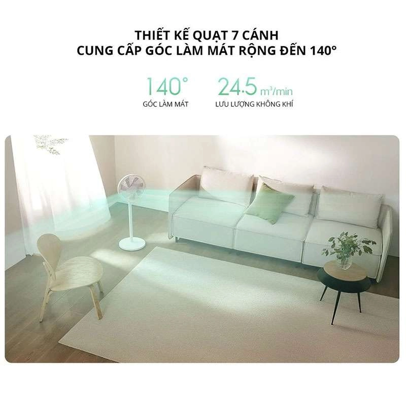 Quạt cây thông minh Xiaomi Gen 1X động cơ biến tần DC 12V bản nâng cấp chạy được bằng pin dự phòng