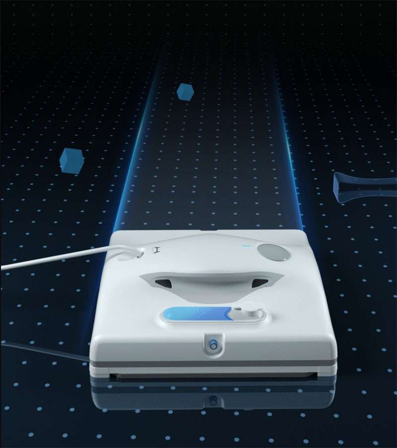 Robot Lau Cửa Kính Hutt W8 Mới Tự Động Thông Minh Phun Nước Lau Kính (Lực Hút Cao 3200Pa, pin 300mA, làm sạch 24m2)