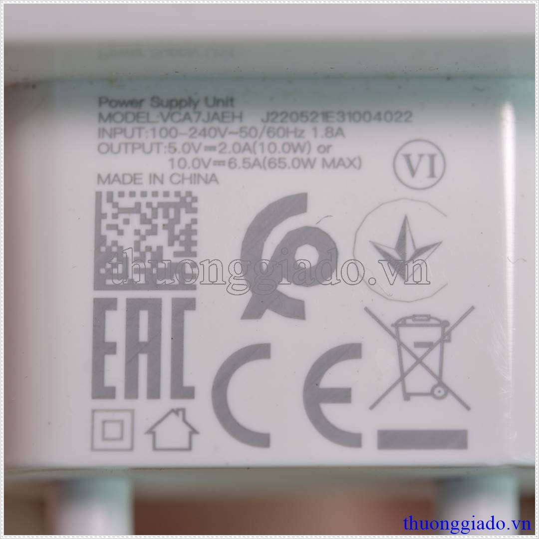 Sạc nhanh Oppo 65W (10V-6.5A) Model VCA7JAEH Reno 6 5G