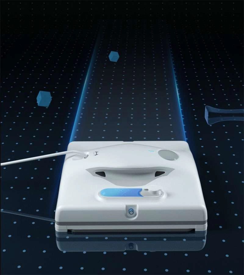 Robot Lau Cửa Kính Hutt W8 Mới Tự Động Thông Minh Phun Nước Lau Kính (Lực Hút Cao 3200Pa, pin 300mA, làm sạch 24m2)