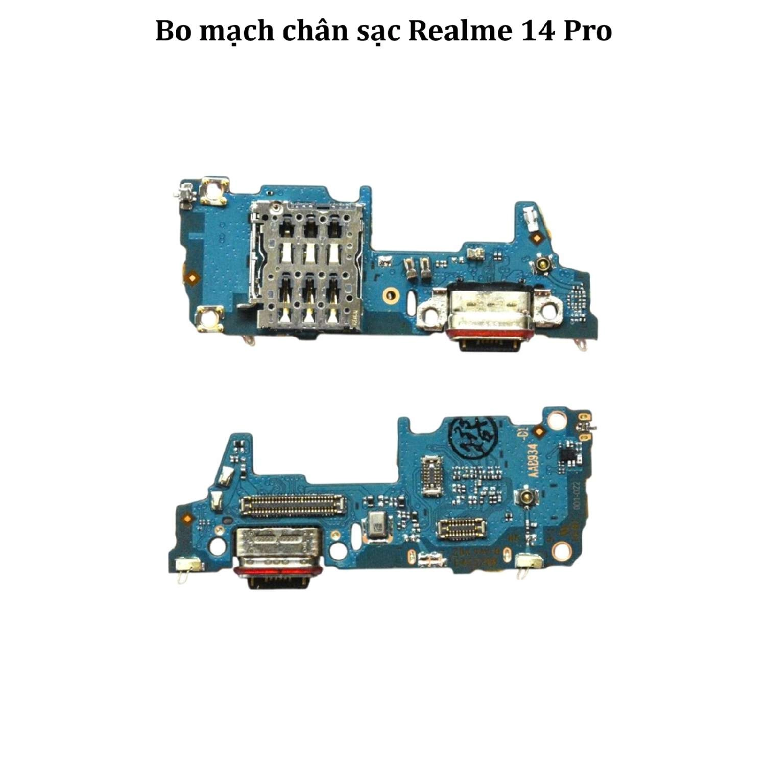 Thay bo mạch chân sạc Realme 14/ 14 Pro/ 14 Pro Plus/ 14 Pro , kèm ổ sim và míc nghe gọi đàm thoại