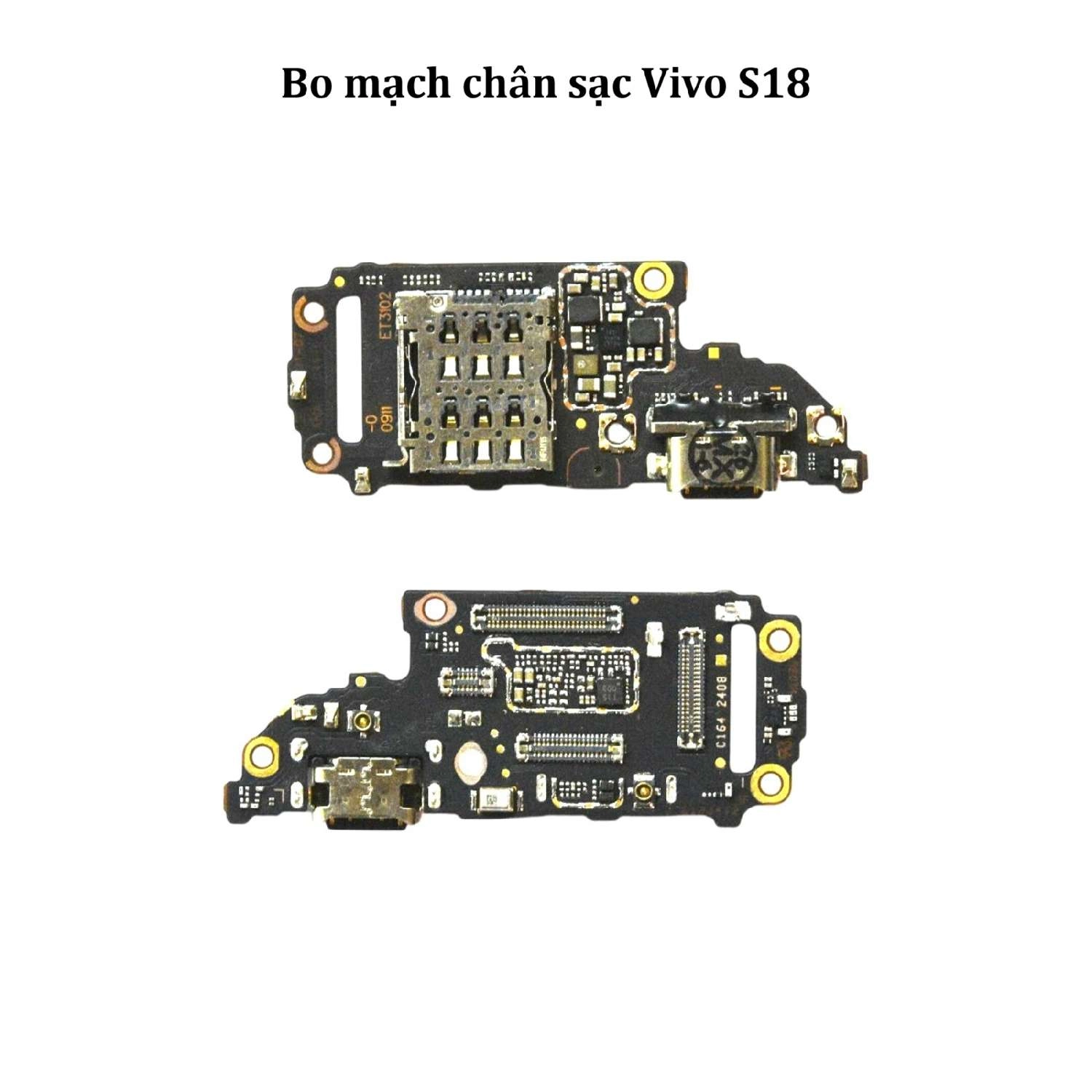 Thay bo mạch chân sạc Vivo S18/ S18E gồm ổ sim và microphone nghe gọi đàm thoại