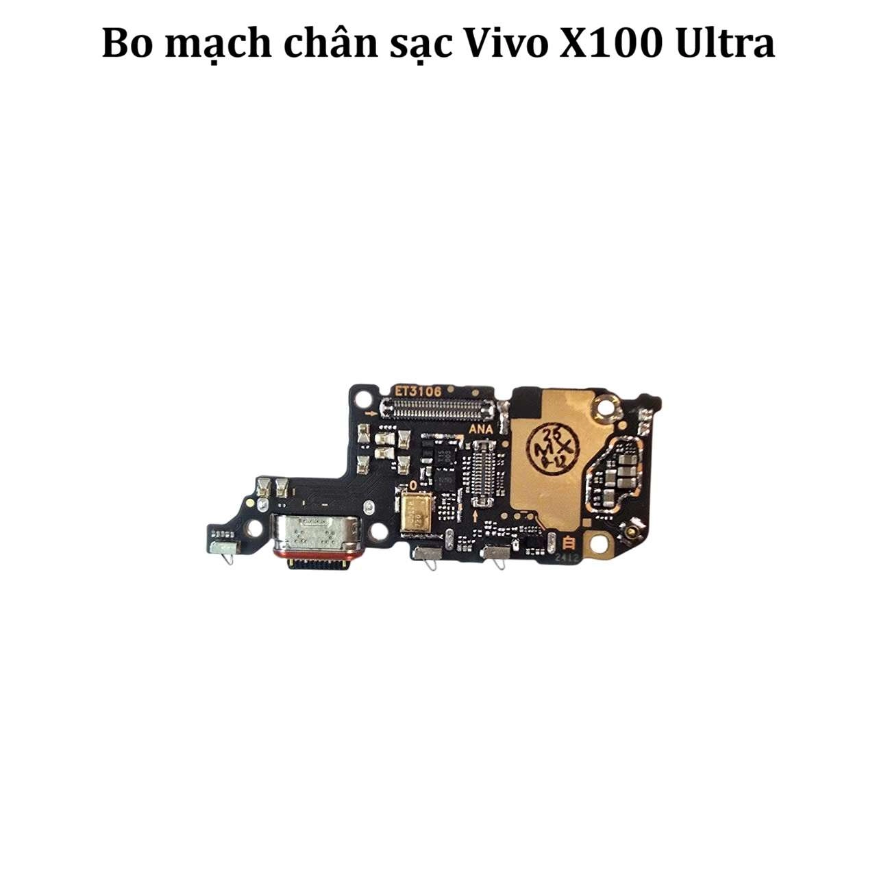 Thay bo mạch chân sạc Vivo X100/ X100s/ X100 Pro/ X100 Ultra kèm ổ sim và microphone nghe gọi đàm thoại