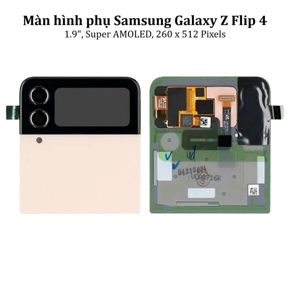Thay màn hình phụ Samsung Galaxy Z Flip 4 F721, 1.9 inchs, Super AMOLED, 260 x 512 Pixels kèm kính lưng