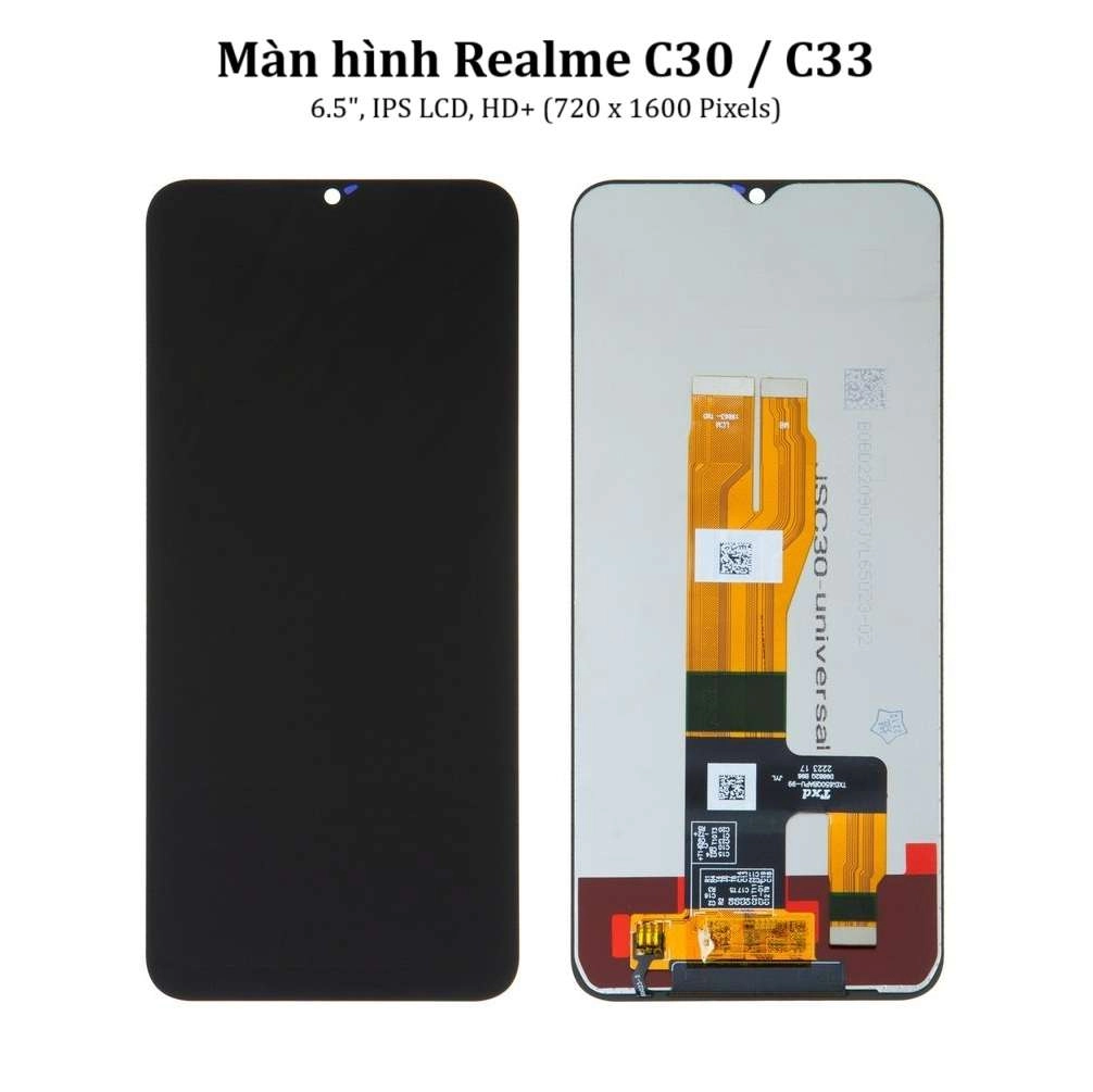Thay màn hình Realme C30 / C33, 6.5 inchs, IPS LCD, HD  (720 x 1600 Pixels)