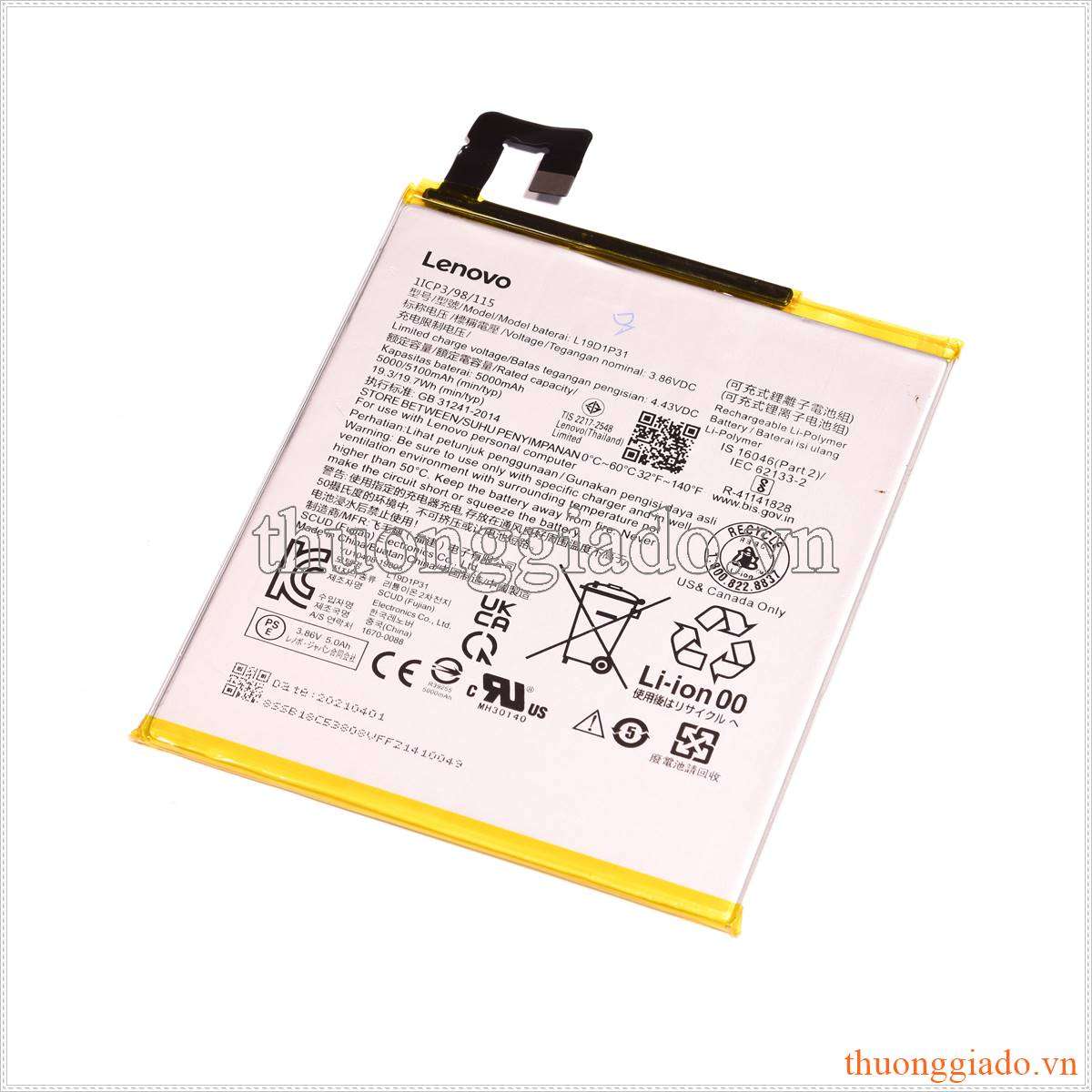 Thay Pin Lenovo Tab M8 5000mAh L19D1P31