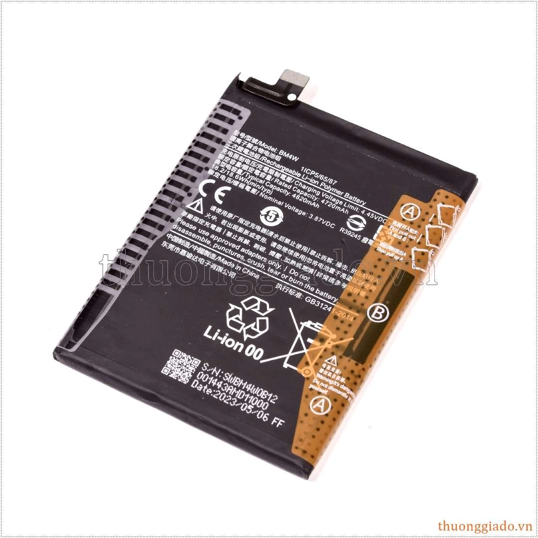 Thay pin Mi 10T Lite, Redmi Note 9 Pro 5G BM4W 3.85V 4820mAh 18.6Wh