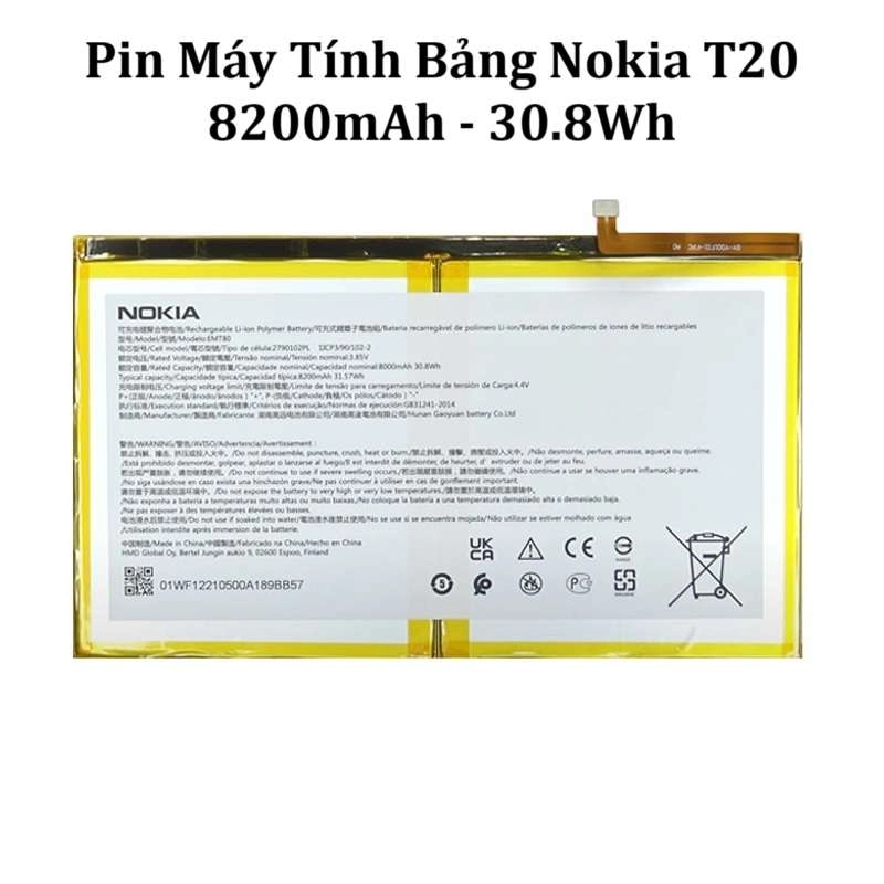 Thay Pin Nokia T20 (EMT80) 8200mAh 30.8Wh