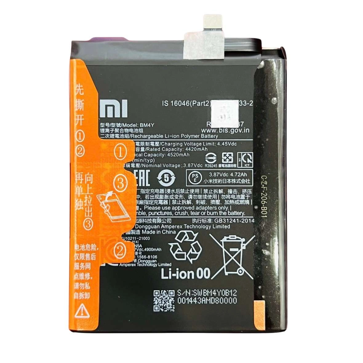 Thay pin Xiaomi Poco F3, Redmi K40, Redmi K40 Pro (BM4Y) 3.87V 4520mAh 17.4Wh Li-ion Polymer Battery