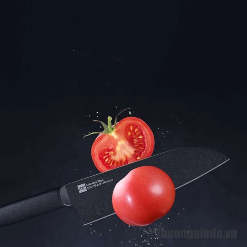 Bộ dao nhà bếp chống dính Xiaomi Huohou, 5pcs, thép không gỉ, phủ nano màu đen Bộ dao nhà bếp chống dính Xiaomi Huohou, 5pcs, thép không gỉ, phủ nano màu đen