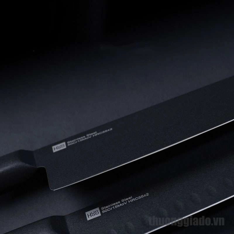 Bộ dao nhà bếp chống dính Xiaomi Huohou, 5pcs, thép không gỉ, phủ nano màu đen Bộ dao nhà bếp chống dính Xiaomi Huohou, 5pcs, thép không gỉ, phủ nano màu đen